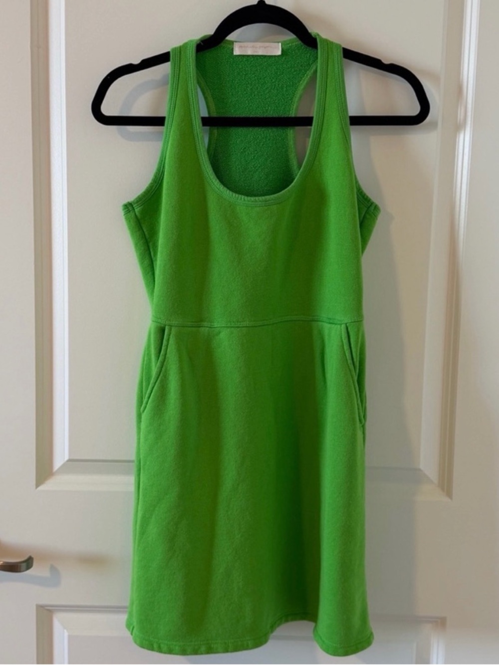 Spiritual Gangster Lime Green Racerback Mini Dress w/ Pockets Terry